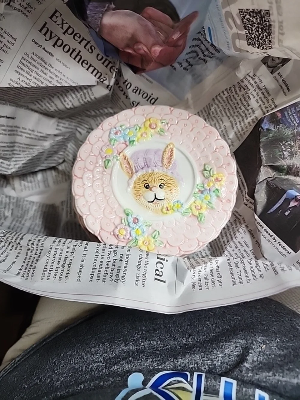 Pink Bunny Decorative Dessert Plates - Set of 4